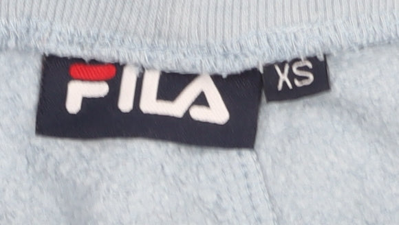 Close-up detail of Fila Men's Blue XS Bermuda Shorts with Logo