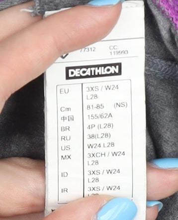 Decathlon Women's Grey 3XS Camouflage Floral Leggings