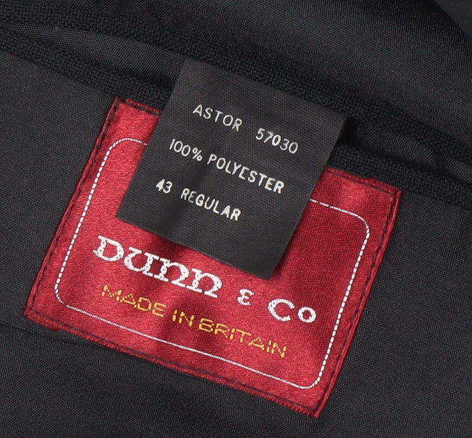 Mens UK Size 43 Dunn & Co Regular Black Suit Jacket