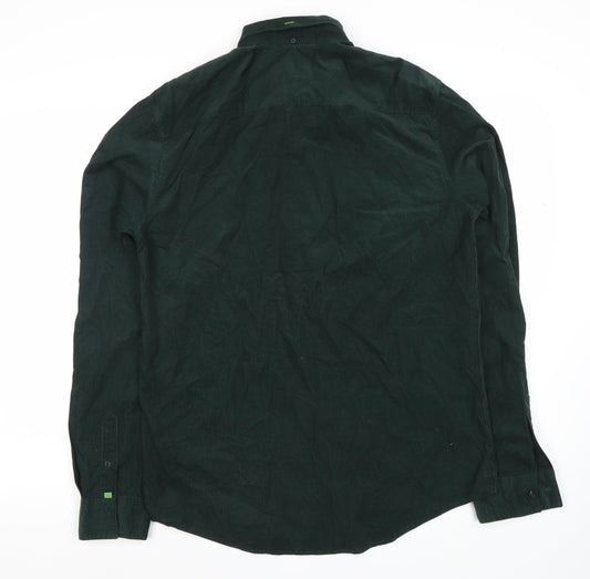 Scotch & Soda Men's Green Collared Large T-Shirt