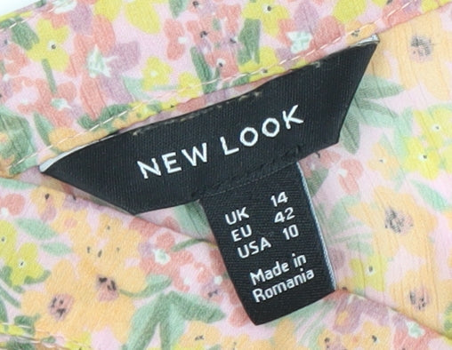 New Look Women's Multicoloured Floral Dress Size 14