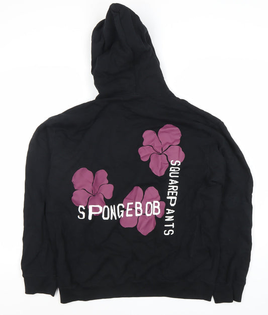 Uniqlo M Black SpongeBob Pullover Hoodie Unisex Adults
