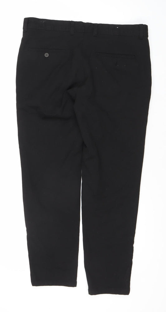 Zara Men's Black Straight Trousers Size 32