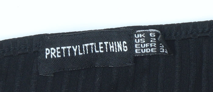 PrettyLittleThing Women's Black One Shoulder Jumpsuit Size 6