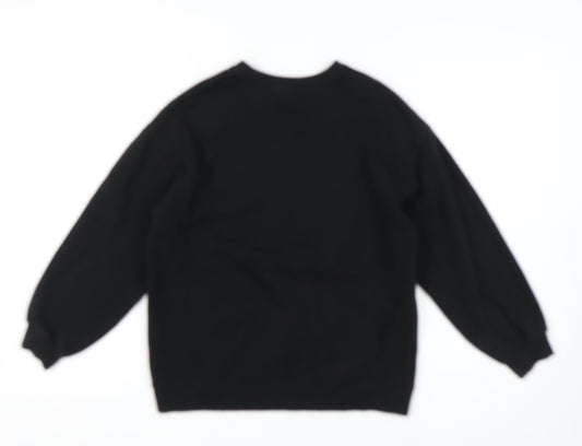H&M Unisex Black XS Pullover Sweatshirt with Logo
