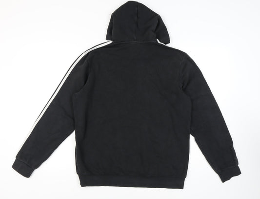 Adidas Black Unisex Pullover Hoodie, Size L, Cotton Blend