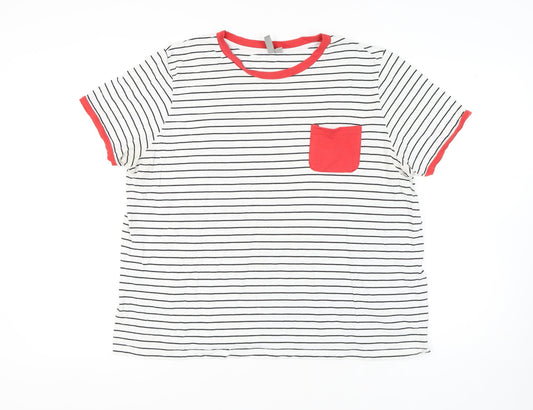 Womens UK Size 20 ASOS White Ringer T-Shirt