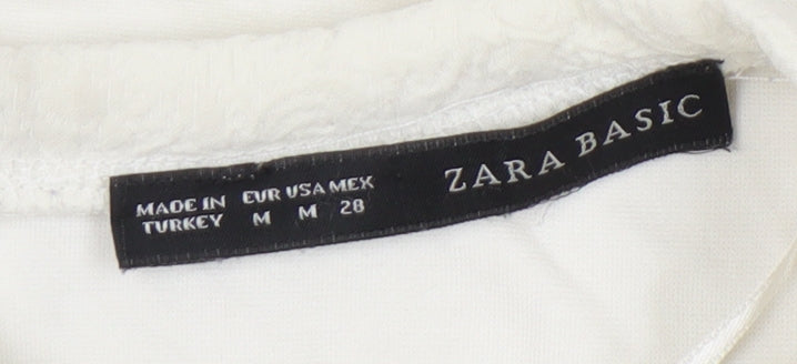 Womens UK Size M Zara Basic White Top