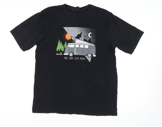 Additional front view of Peter Storm unisex black outdoor graphic t-shirt l