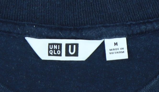 Uniqlo Men’s Blue Cotton Crew Neck Long Sleeve T-Shirt M