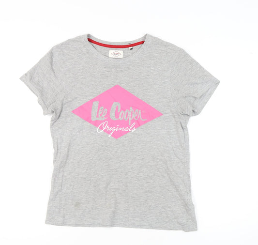 Womens UK Size 8 Lee Cooper Grey T-Shirt