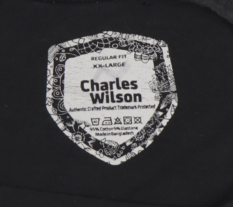 Mens UK Size 2XL Charles Wilson Black T-Shirt