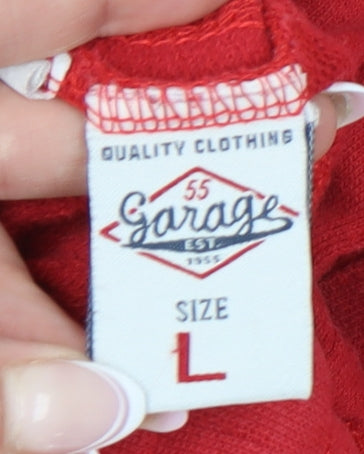 Garage Men’s Red Sweat Shorts, Size L, Casual Wear