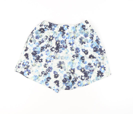 Warehouse Women's Blue Floral Shorts, Size 10