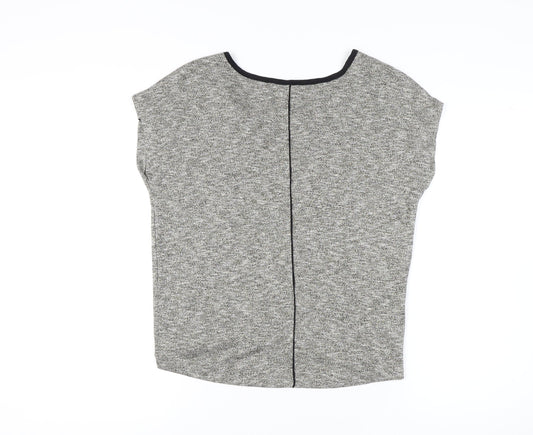 Womens UK Size 8 Mango Grey Basic T-Shirt