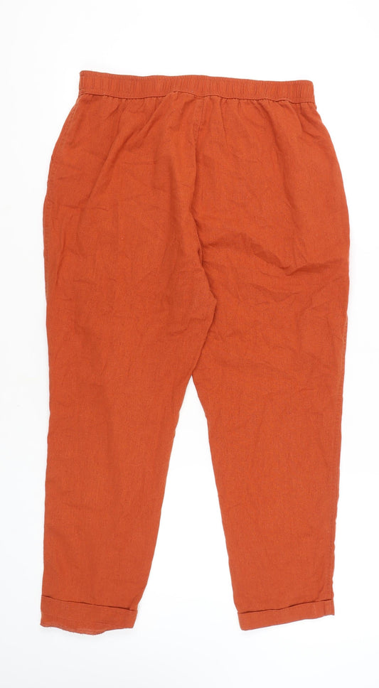 Bonmarché Women's Orange Jogger Trousers Size 16