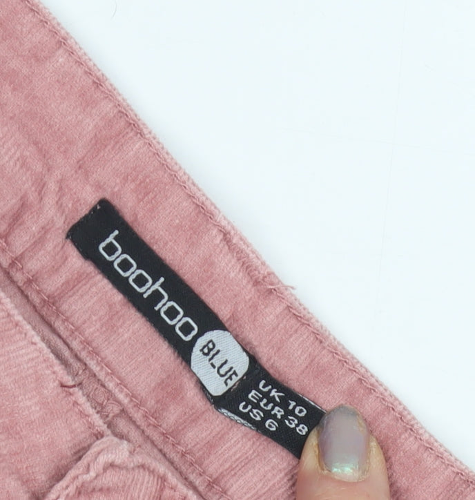 boohoo Women's Pink Corduroy Skirt Size 10, Stylish & Comfortable