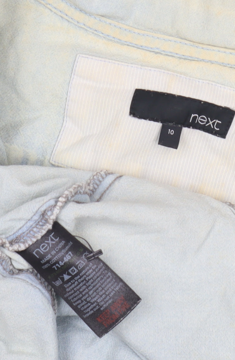 Next Women's Blue Chambray Shirt Dress Size 10