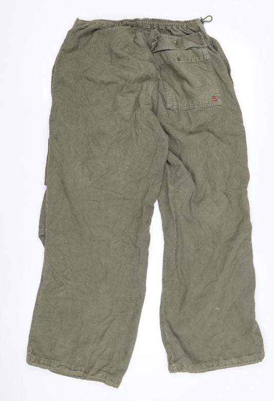 BDG Green Cargo Trousers for Men - Size S, Corduroy