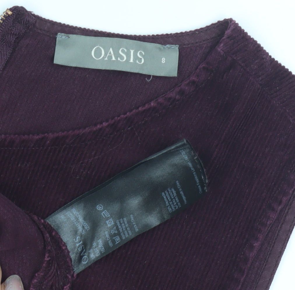 Oasis Women’s Purple Mini Sheath Dress Size 8