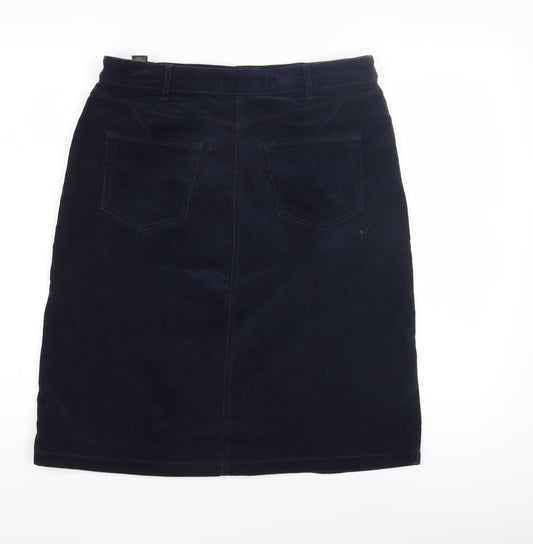 Marks and Spencer Women's Blue Corduroy Skirt, Size 12