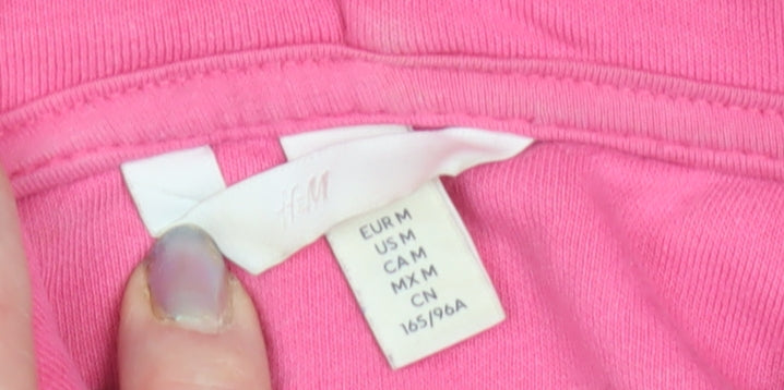 H&M Women's Pink Pullover Hoodie - Size M