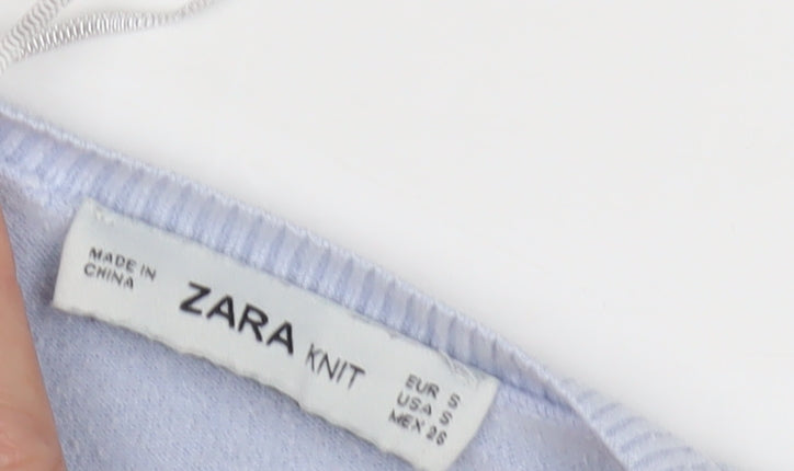 Womens UK Size S Zara Blue Cardigan Jumper