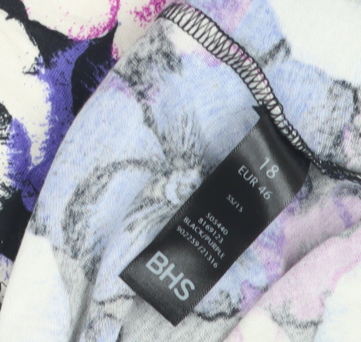 Womens UK Size 18 BHS Multicoloured Basic Blouse
