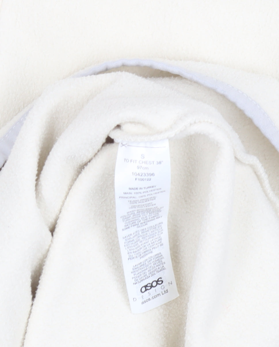 Womens UK Size S ASOS DESIGN Ivory Full Zip Sweatshirt