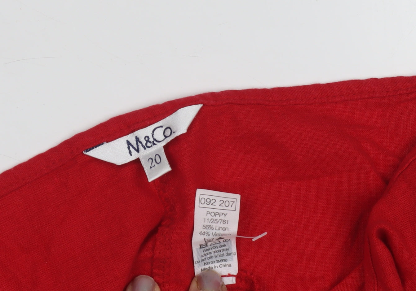 M&Co Women's Red Linen Skirt Size 20