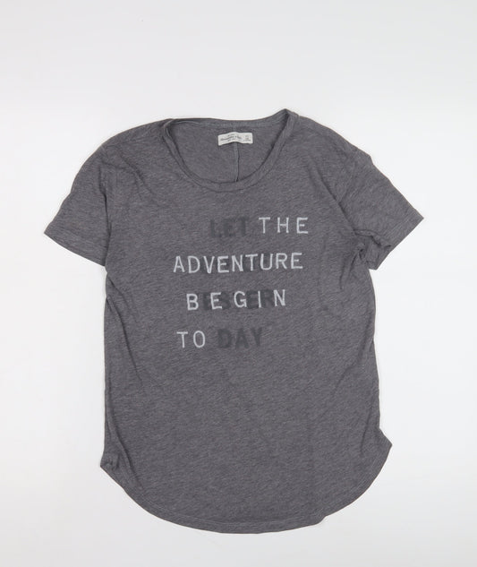 Womens UK Size XS Abercrombie & Fitch Grey T-Shirt