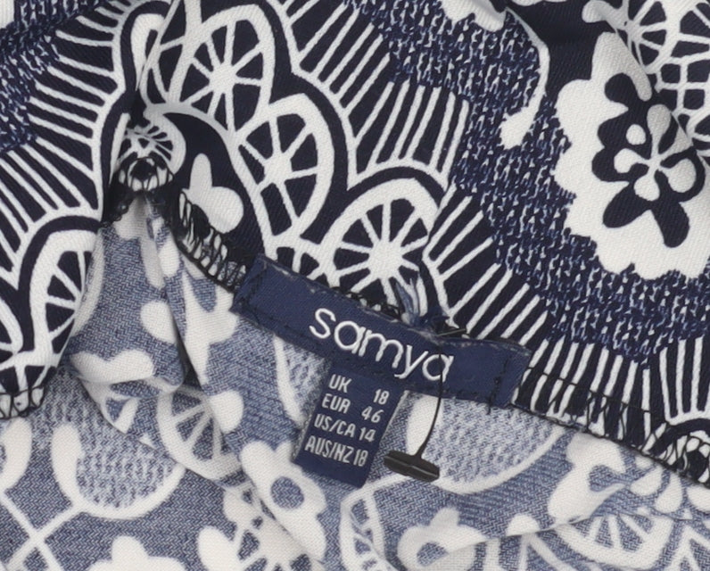 Close-up detail of Samya Women's Multicoloured Floral Sleeveless Top