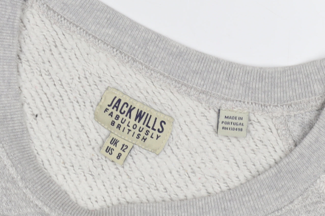 Womens UK Size 12 Jack Wills Grey Pullover Sweatshirt