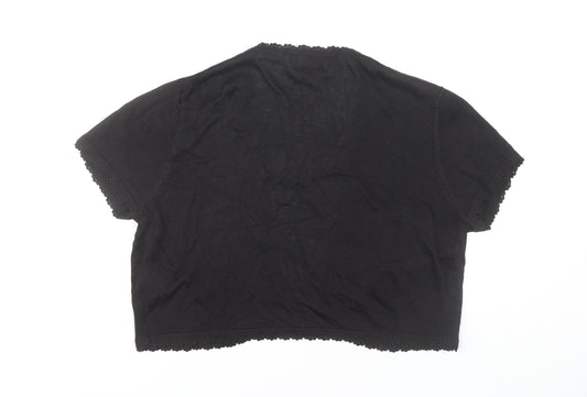 Heather Valley Women's Black Open Shrug Cardigan Size 16