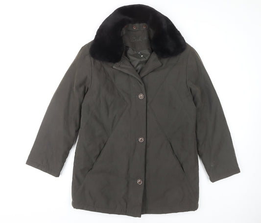 Womens UK Size 10 Berkertex Green Overcoat