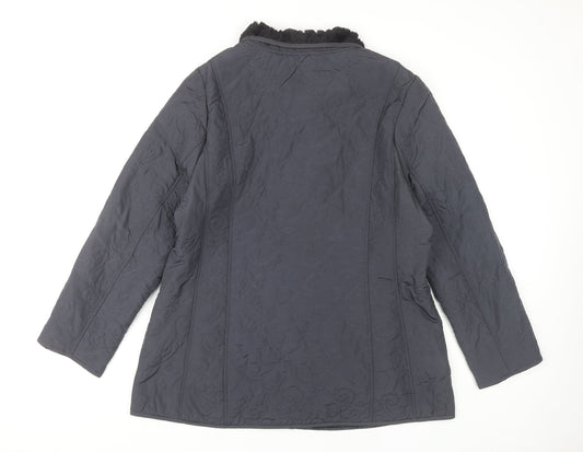 Womens UK Size 14 TIGI Black Quilted Coat