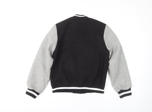 Womens UK Size 4 H&M Black Varsity Jacket