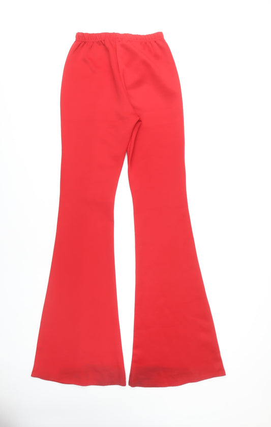 Womens UK Size 8 PRETTYLITTLETHING Regular Fit CasualParty/Cocktail Red Trousers