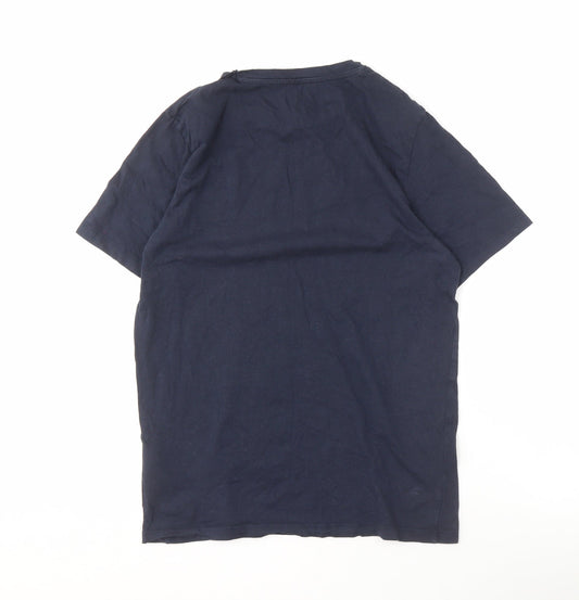 Jack & Jones Men's Blue Slim Fit Graphic T-Shirt