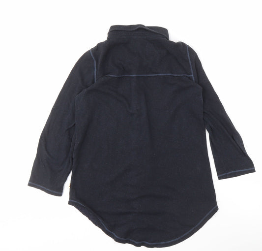 Womens UK Size M Hollister Black Button-Up