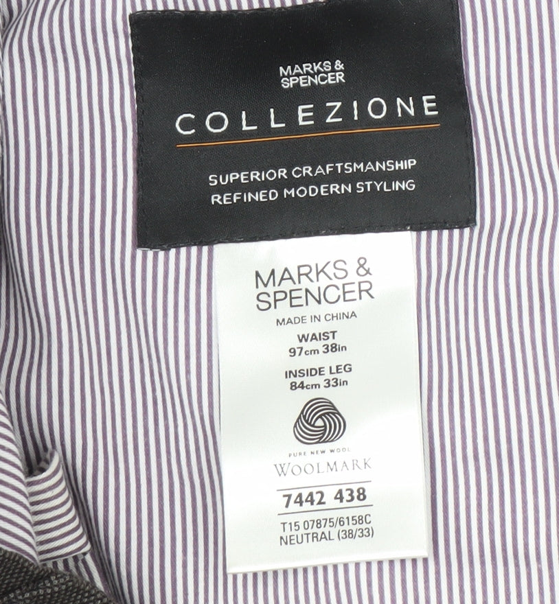 Marks and Spencer Grey Dress Pants 38 Waist Men's