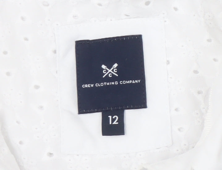 Womens UK Size 12 Crew Clothing Company White Blouse