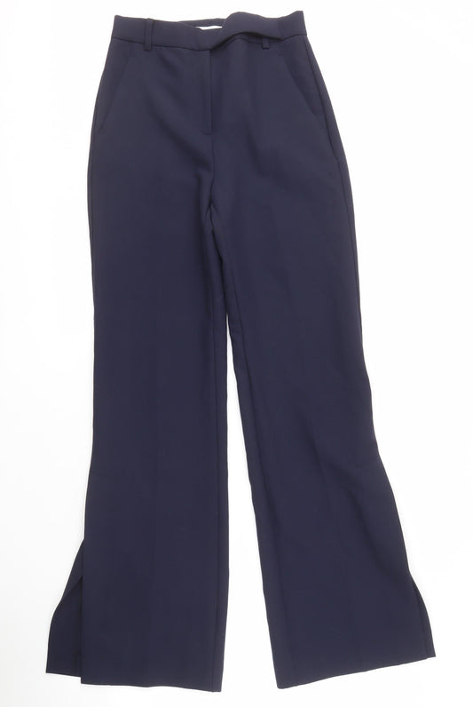 Womens UK Size 6 MNG Regular Fit Dress Pants Blue Trousers