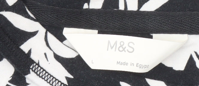 Womens UK Size L Marks and Spencer Black T-Shirt