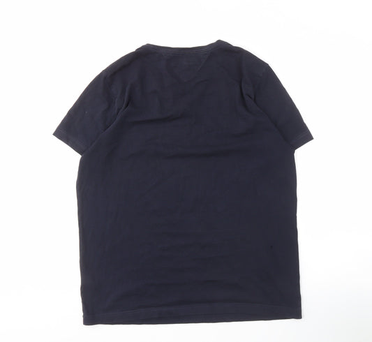 Tommy Hilfiger Men’s Blue Cotton Crew Neck T-Shirt L