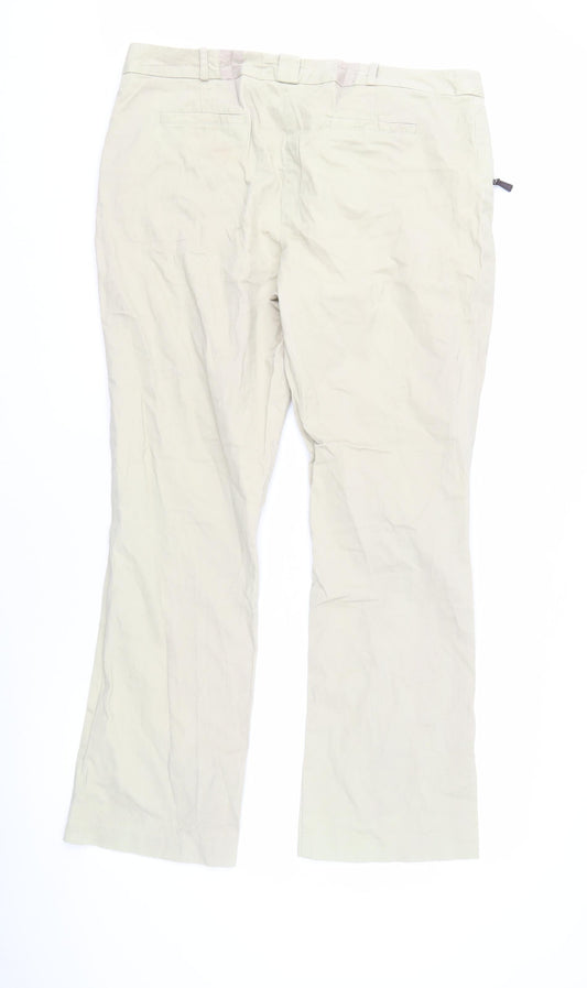 Laura Ashley Women's Beige Cotton Trousers Size 18