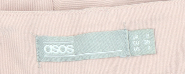 Womens UK Size 8 ASOS Regular Fit Wide-Leg Beige Trousers