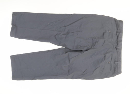 Lands' End Men's Grey Classic Fit Dress Trousers Size 38