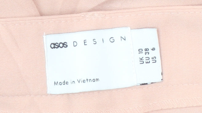 Womens UK Size 10 ASOS Regular Fit Casual Pink Trousers