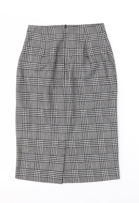 Mango Women's Grey Check Pencil Skirt XS